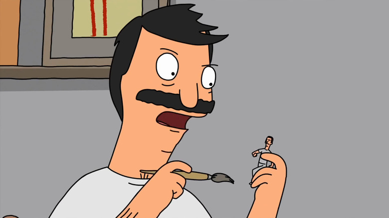 Bob Belcher paints figurine