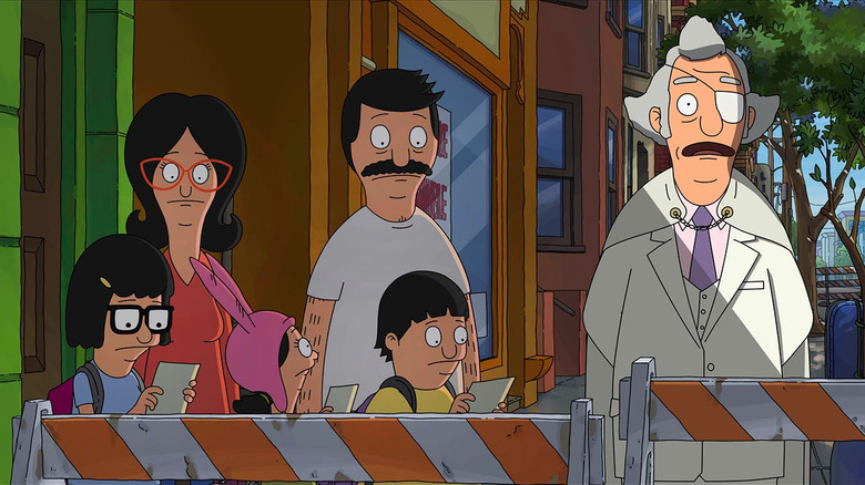 The Belchers looking into a hole