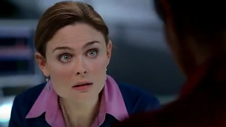 Dr. Temperance Brennan looking up