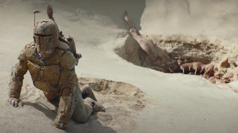 Boba exiting the Sarlacc pit