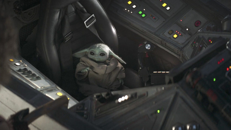 Grogu in Luke's X-Wing