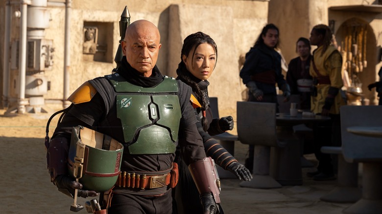 Temuera Morrison and Ming-Na Wen in "The Book of Boba Fett"