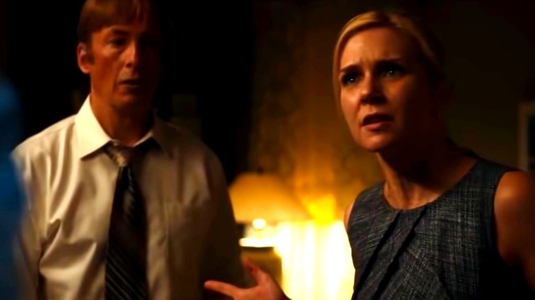 Bob Odenkirk and Rhea Seehorn acting in Better Call Saul