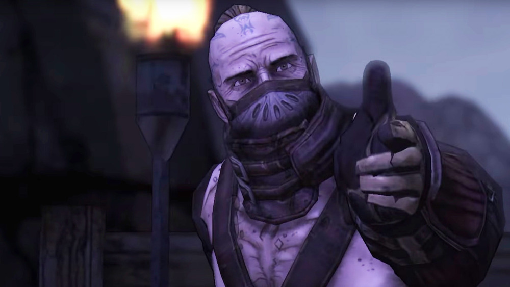 Krom from Borderlands pointing