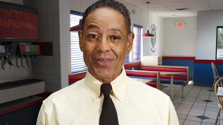 Gus Fring glasses pretend happy