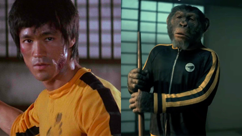 Bruce Lee and Pogo tracksuit homage