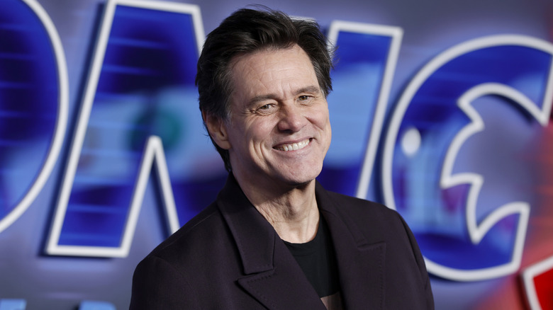 Jim Carrey smiling at Sonic 3 premiere