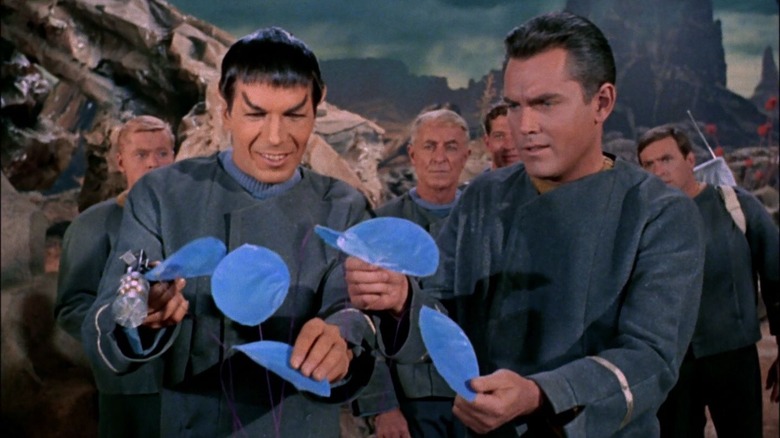 Spock and Pike smiling