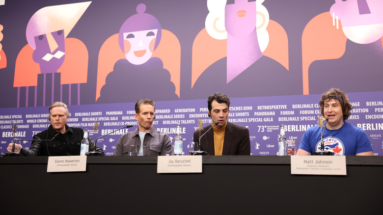 BlackBerry cast talking at Berlinale press conference