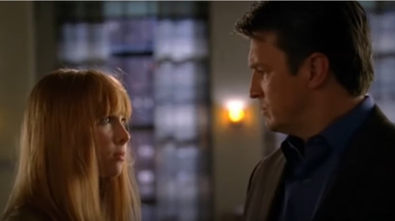 Molly C. Quinn and Nathan Fillion arguing