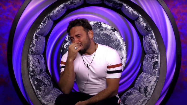 Ryan Thomas crying in confessional room Celebrity Big Brother