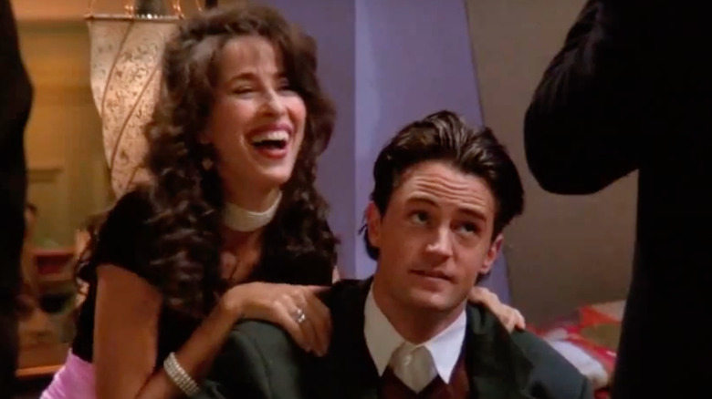 Chandler and Janice at New Year's party Friends Season 1