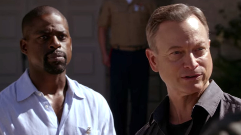 Sterling K. Brown and Gary Sinise in Criminal Minds 