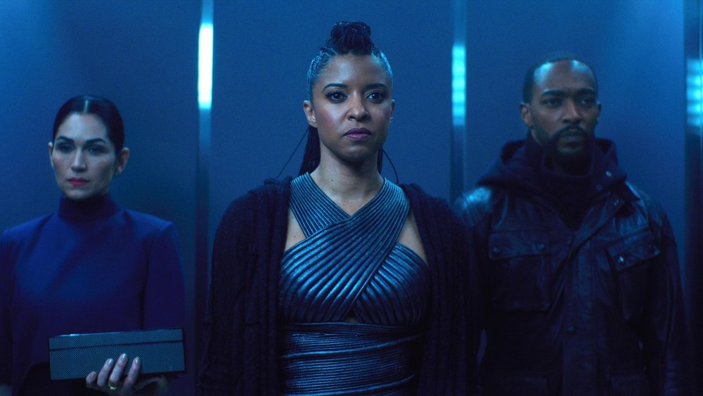 Renee Elise Goldsberry and Anthony Mackie on Altered Carbon