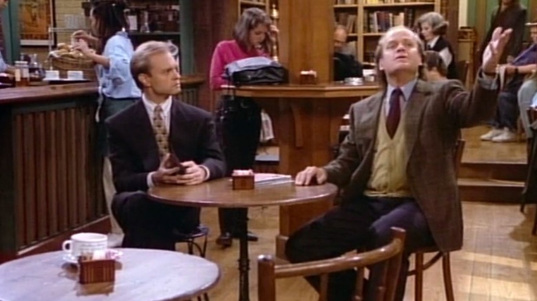 Frasier and Niles Crane in a cafe