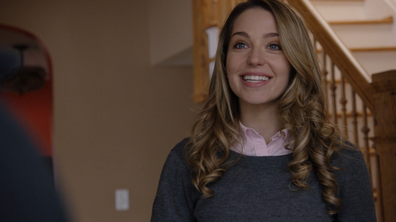 Jessica Rothe smilling on Chicago PD