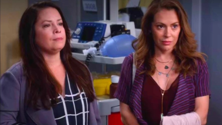 Holly Marie Combs and Alyssa Milano in Grey's Anatomy