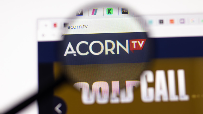 Acorn TV logo seen through magnifying glass