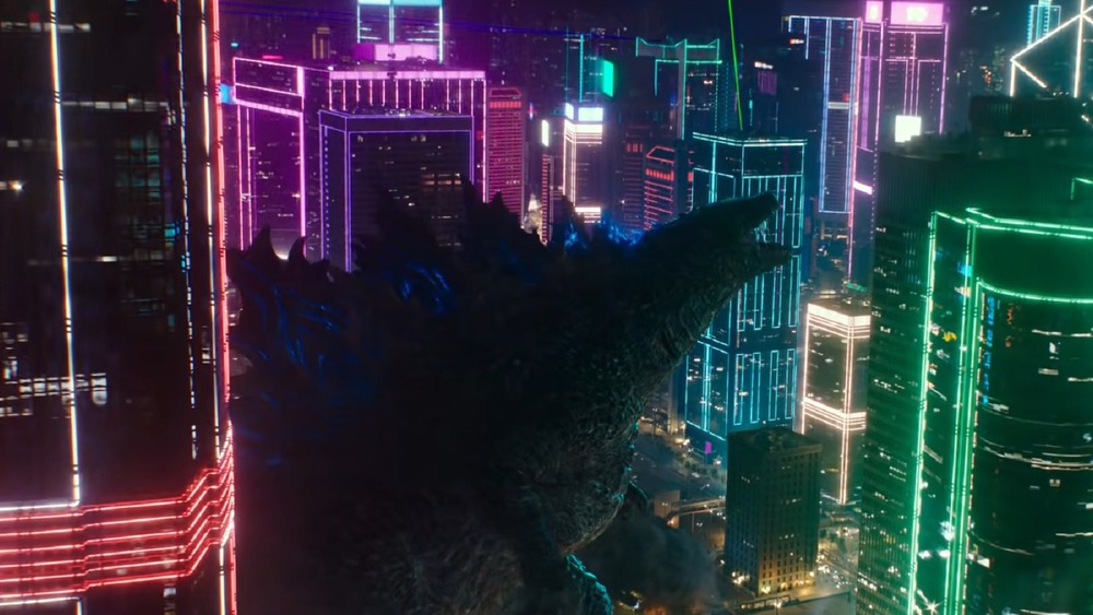 Godzilla attacking city