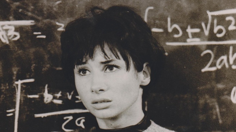 Susan Foreman in front of blackboard