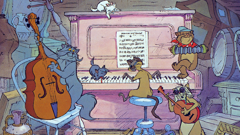 Cats playing music in The Aristocats