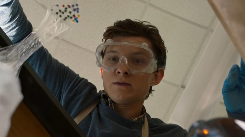 Peter making webbing