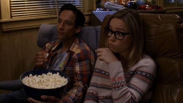 Abed and Rachel watch a movie together