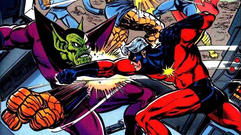 Captain Marvel fights Super-Skrull