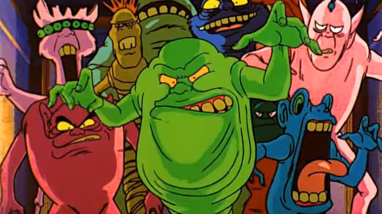 Slimer with a team of ghosts