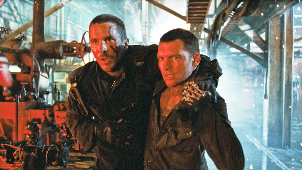 Christian Bale and Sam Worthington in Terminator Salvation 