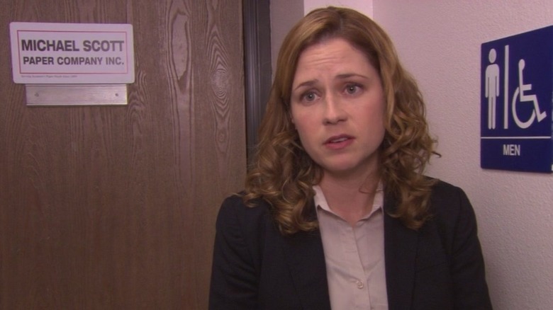 Pam looking upset