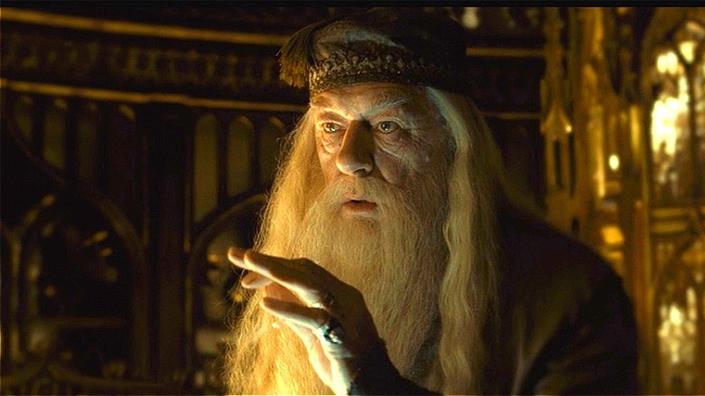 Dumbledore talking in his office