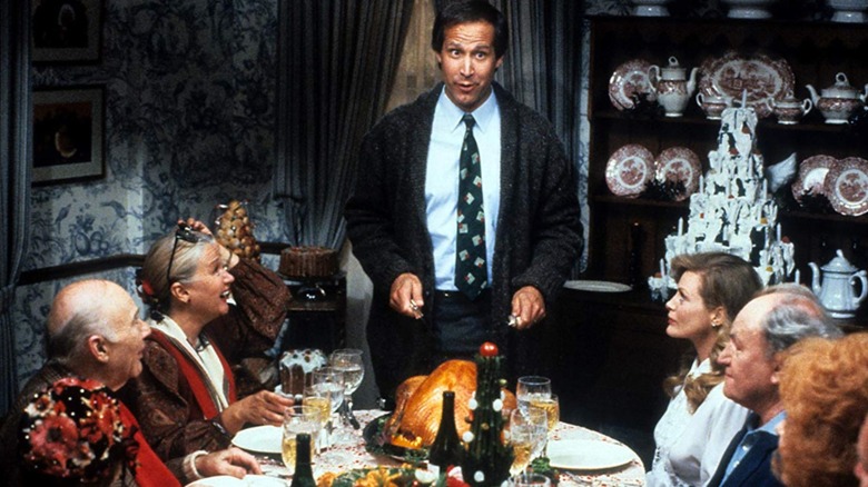 Clark Griswold serves Christmas dinner