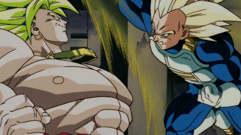 Broly fights Vegeta