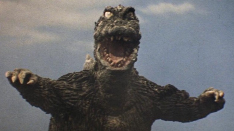 Godzilla angrily growling