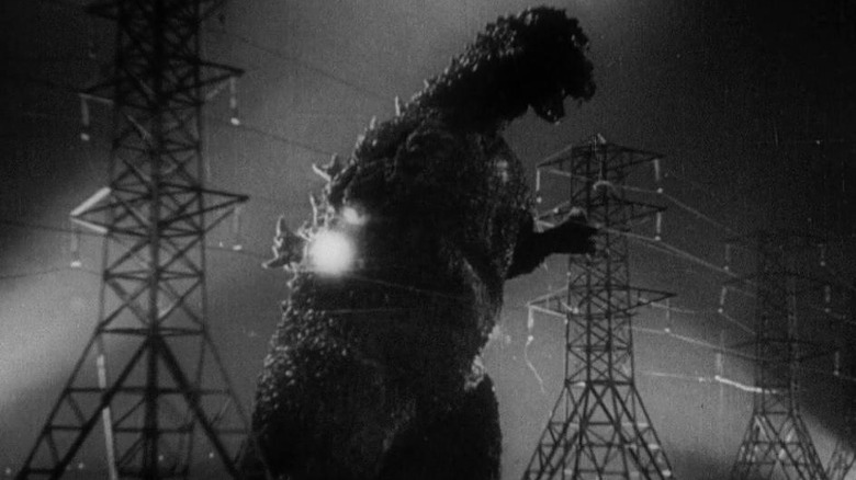 Godzilla destroying power lines