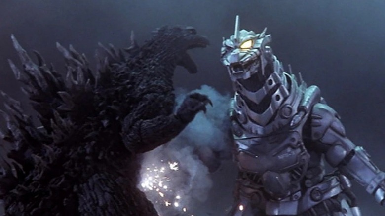 Godzilla fighting Mechagodzilla