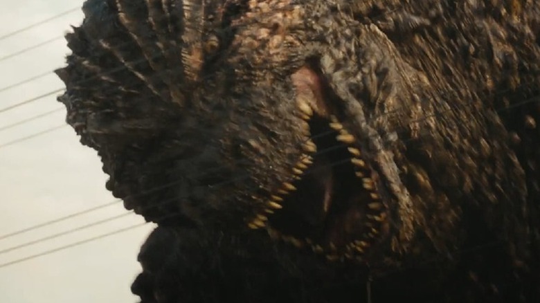 Godzilla growling with open mouth