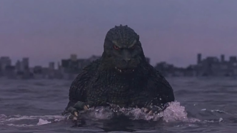 Godzilla emerging from the sea