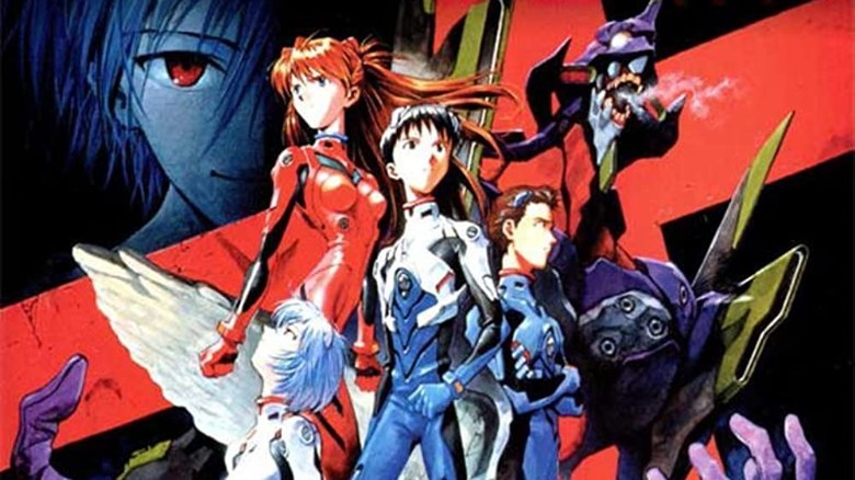 the cast of Evangelion standing