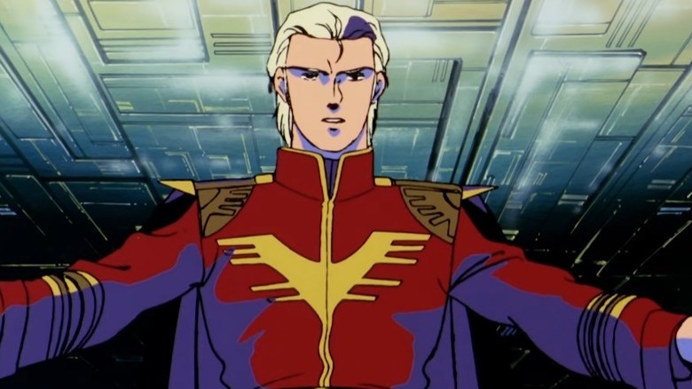 Char giving a speech in Char's Counterattack