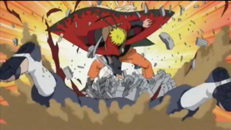 Naruto crushes Pain body