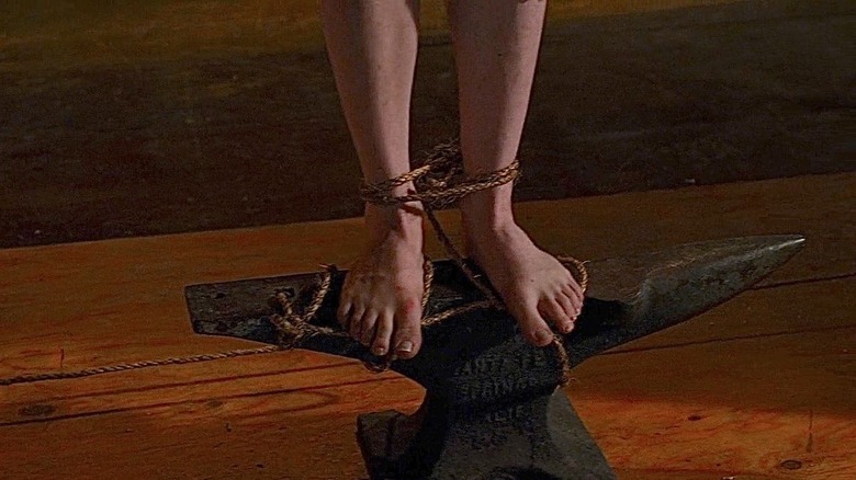 Feet on anvil in Criminal Minds