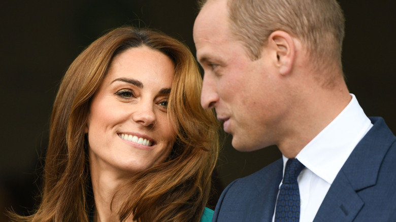 Kate Middleton and Prince William talking