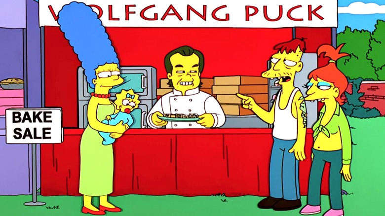 Puck serving The Simpsons