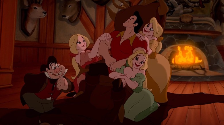 LeFou, Gaston and the bimbettes