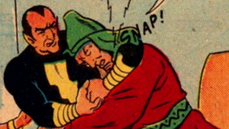 Black Adam snaps a neck