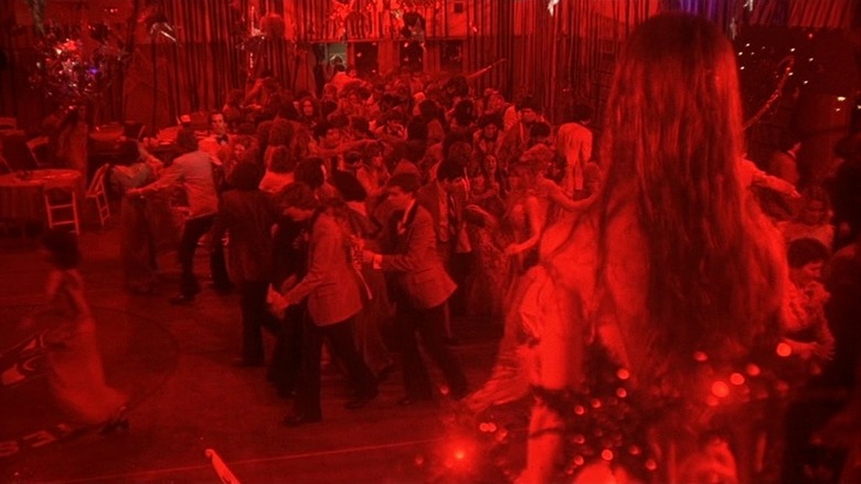 Carrie White and prom crowd in red light