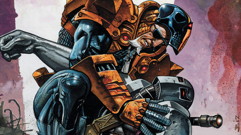 Deathstroke kills son, Grant, to save his other son Jericho.