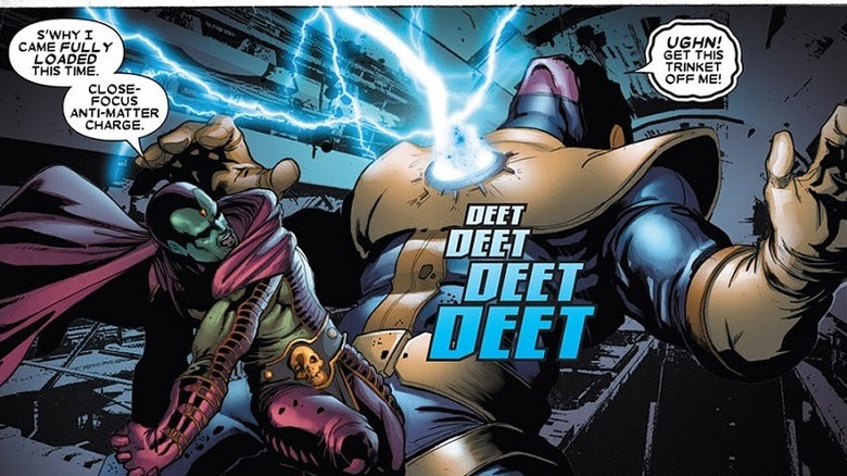 Drax battling Thanos